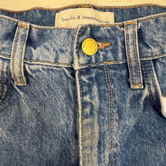 Triarchy x Josephine Skriver High Waisted Wide-Leg Distressed Jeans Sustainable - Picture 7 of 11